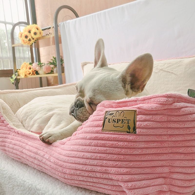 Cama Felpa con Respaldo