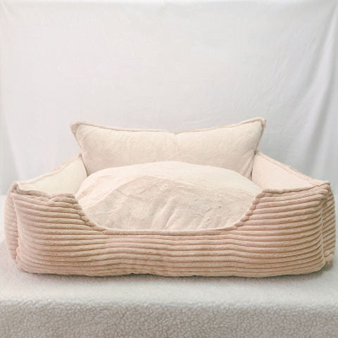 Cama Felpa con Respaldo